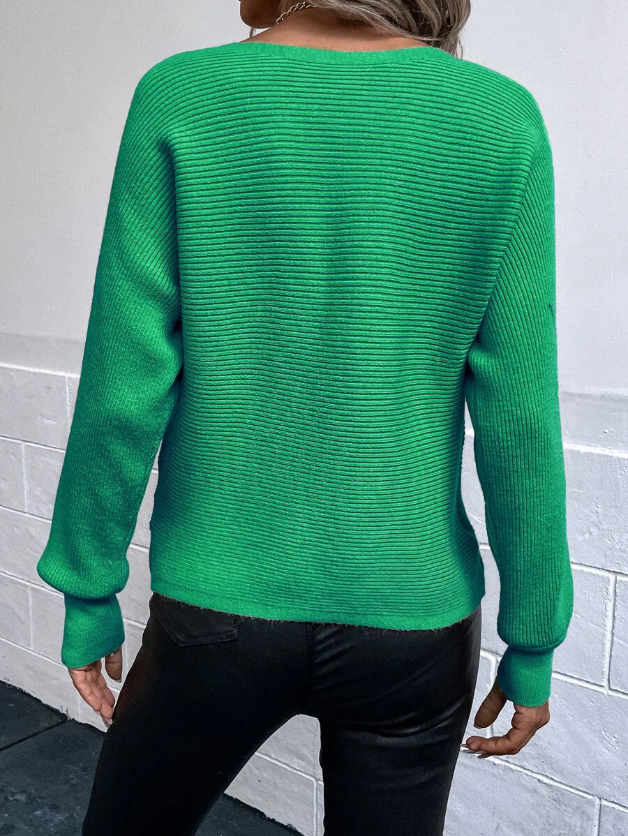 Blusa Canelada Bege com Manga Longa