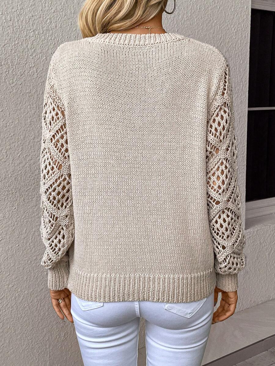 Blusa de Tricô com Manga Trabalhada