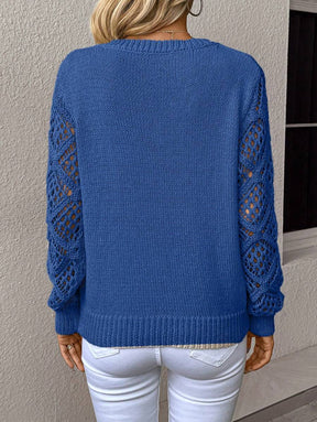 Blusa de Tricô com Manga Trabalhada