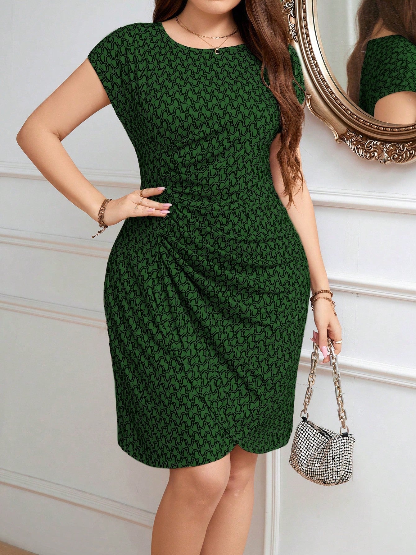 Vestido Anivia Plus Size Verde Oliva / 0Xl