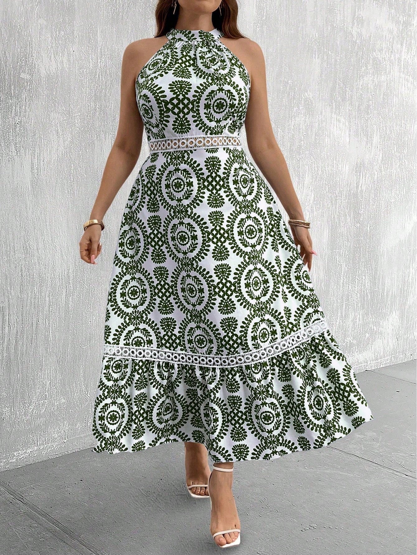 Vestido Lepard Plus Size Verde / 0Xl