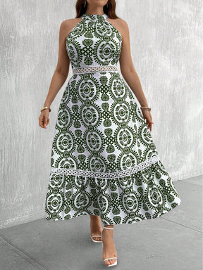 Vestido Lepard Plus Size Verde / 0Xl