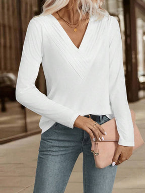 Blusa com Decote V Elegante