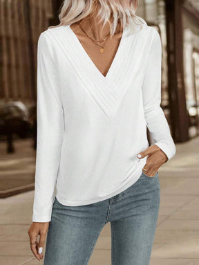 Blusa com Decote V Elegante