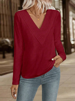 Blusa com Decote V Elegante