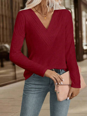Blusa com Decote V Elegante